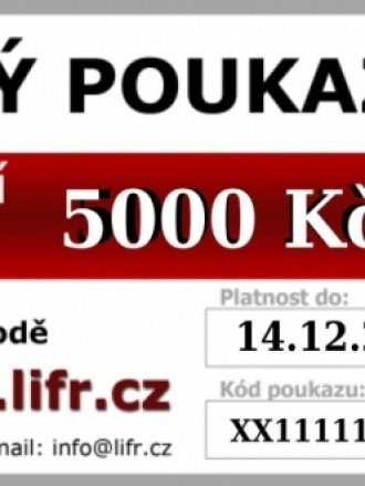 Dárkový poukaz, červený, 5000 Kč